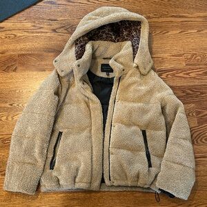 Sanctuary Faux Fur Teddy Puffer Coat Jacket EUC